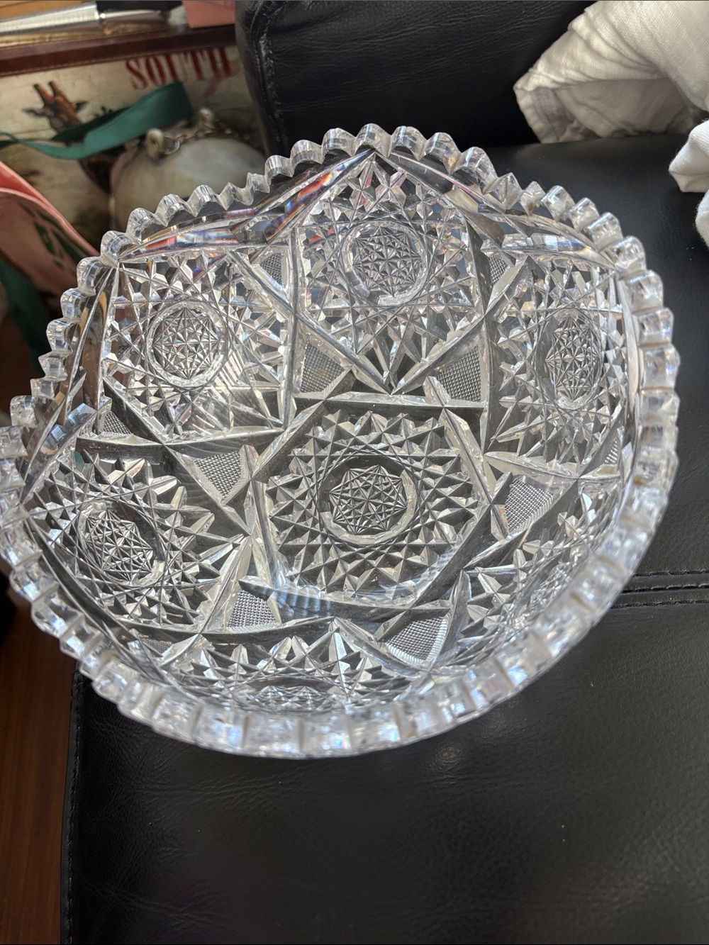 Antique American Brilliant (ABP) Cut Glass Crystal Bowel (1876-1916)